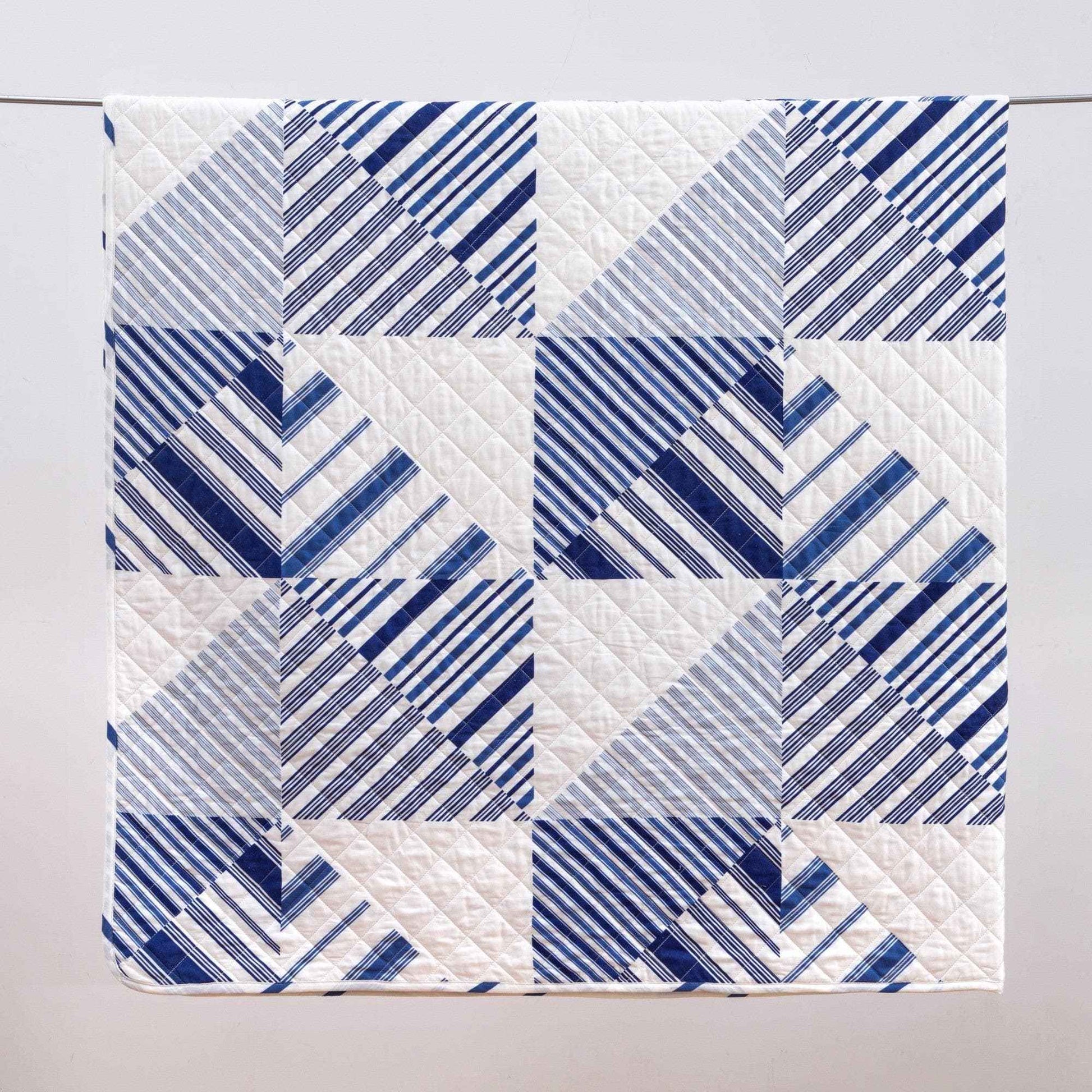 3-Piece Navy Stripe Quilt - Midnight Bay Collection