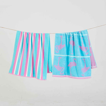 2 Pack 100% Cotton Jacquard Beach Towels - Playa Collection