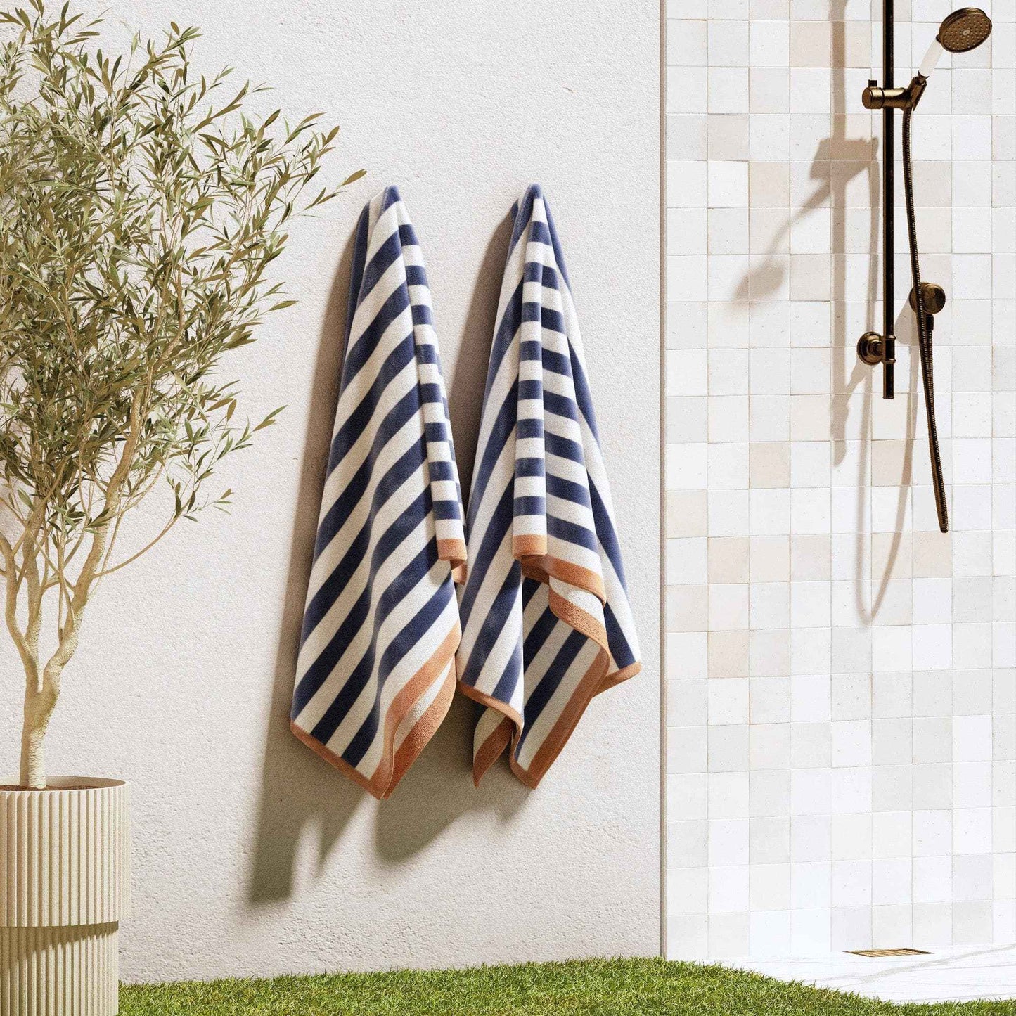Oversized Striped Border Cabana Beach Towel - Santa Cruz