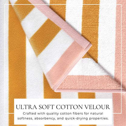 Oversized Striped Border Cabana Beach Towel - Santa Cruz