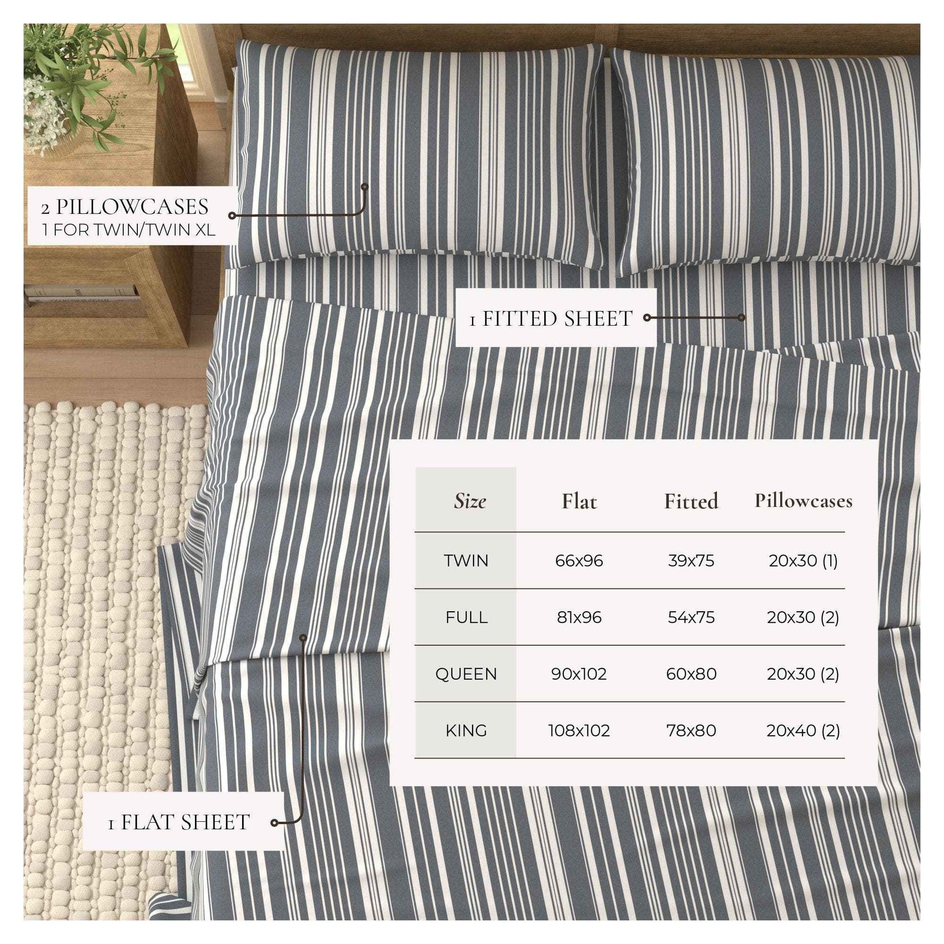 Striped Sheet Set - Elouise Collection