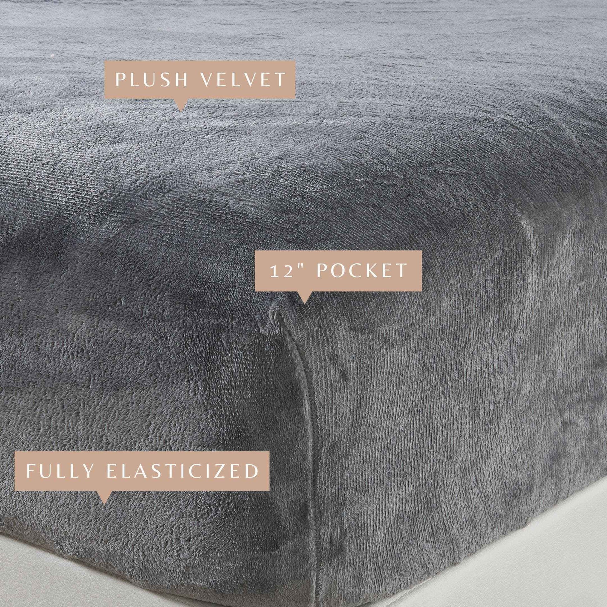 Solid Plush Fitted Sheet - Velvet Luxe Collection