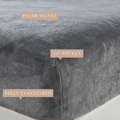 Solid Plush Fitted Sheet - Velvet Luxe Collection