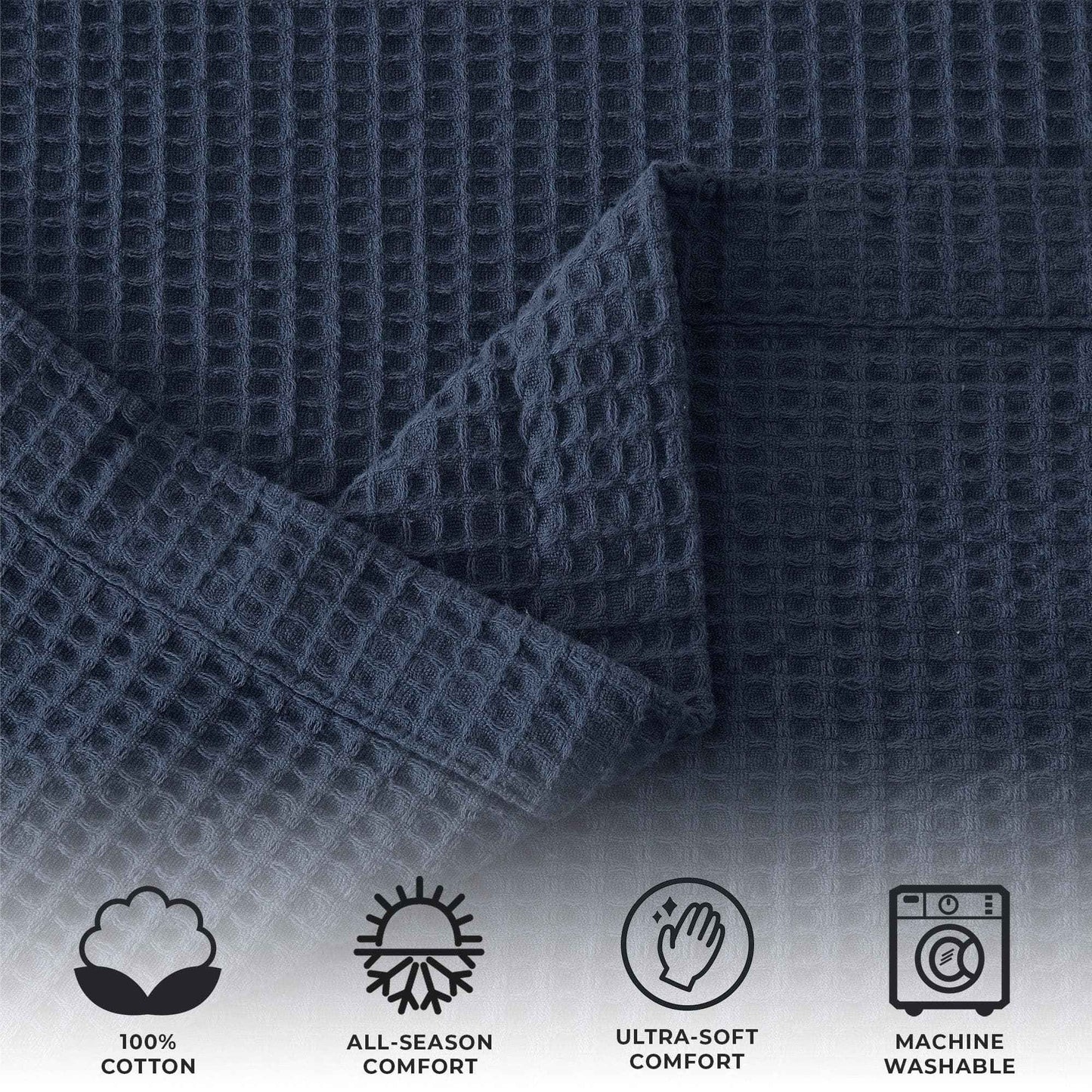 100% Cotton Waffle Weave Blanket - Mikala Collection