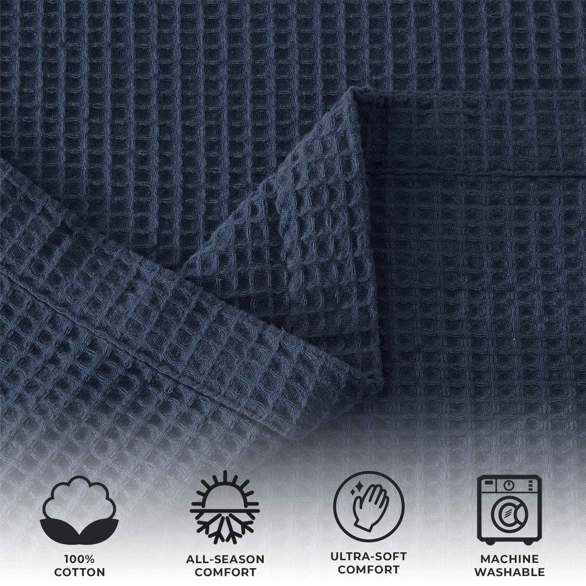 100% Cotton Waffle Weave Blanket - Mikala Collection