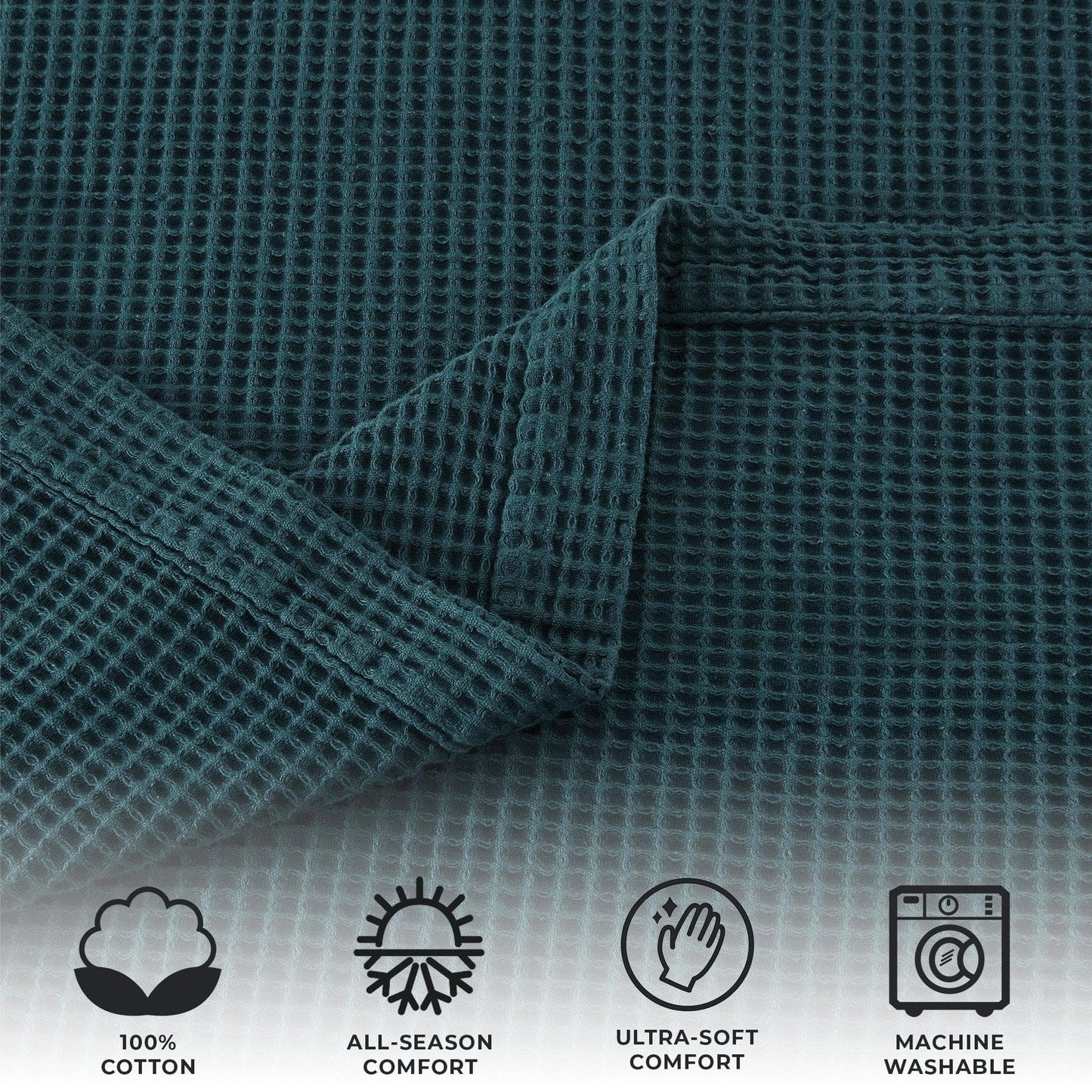 100% Cotton Waffle Weave Blanket - Mikala Collection