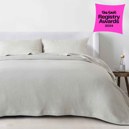 100% Cotton Waffle Weave Blanket - Mikala Collection