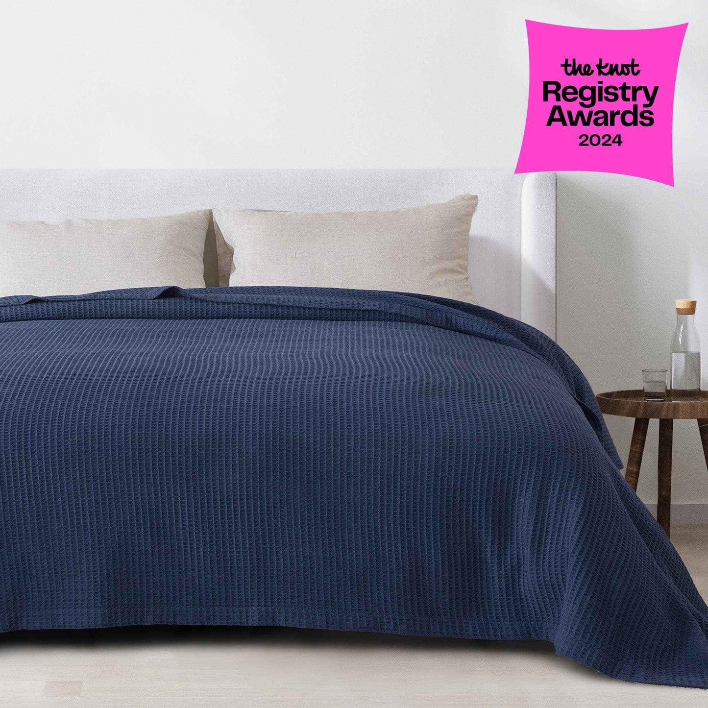 100% Cotton Waffle Weave Blanket - Mikala Collection