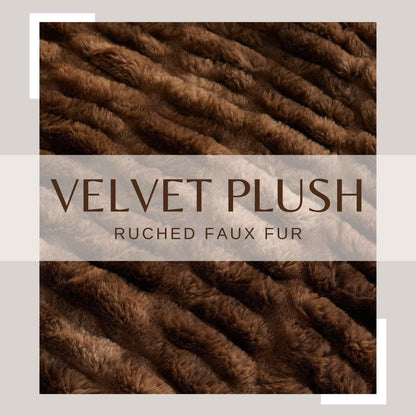 Ruched Faux Fur Throw Blanket - Alondra Collection
