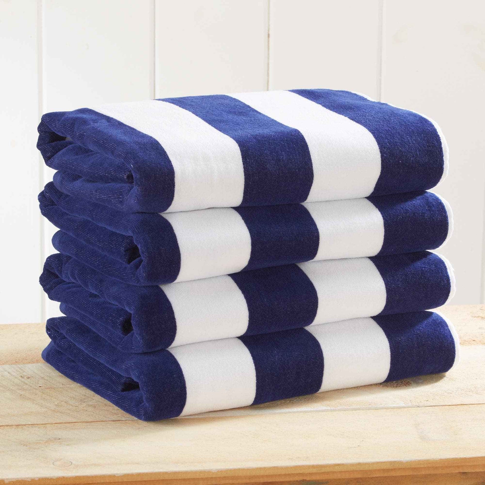 Cotton Velour Cabana Stripe Beach Towel - Novia Collection