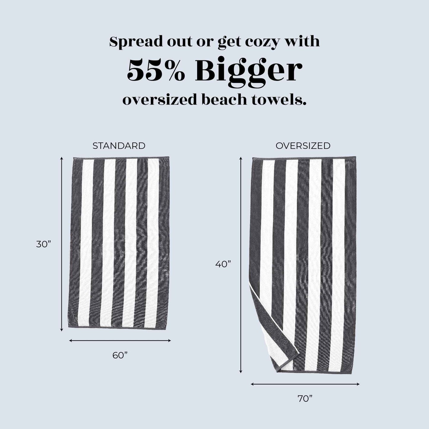 Cotton Velour Cabana Stripe Beach Towel - Novia Collection