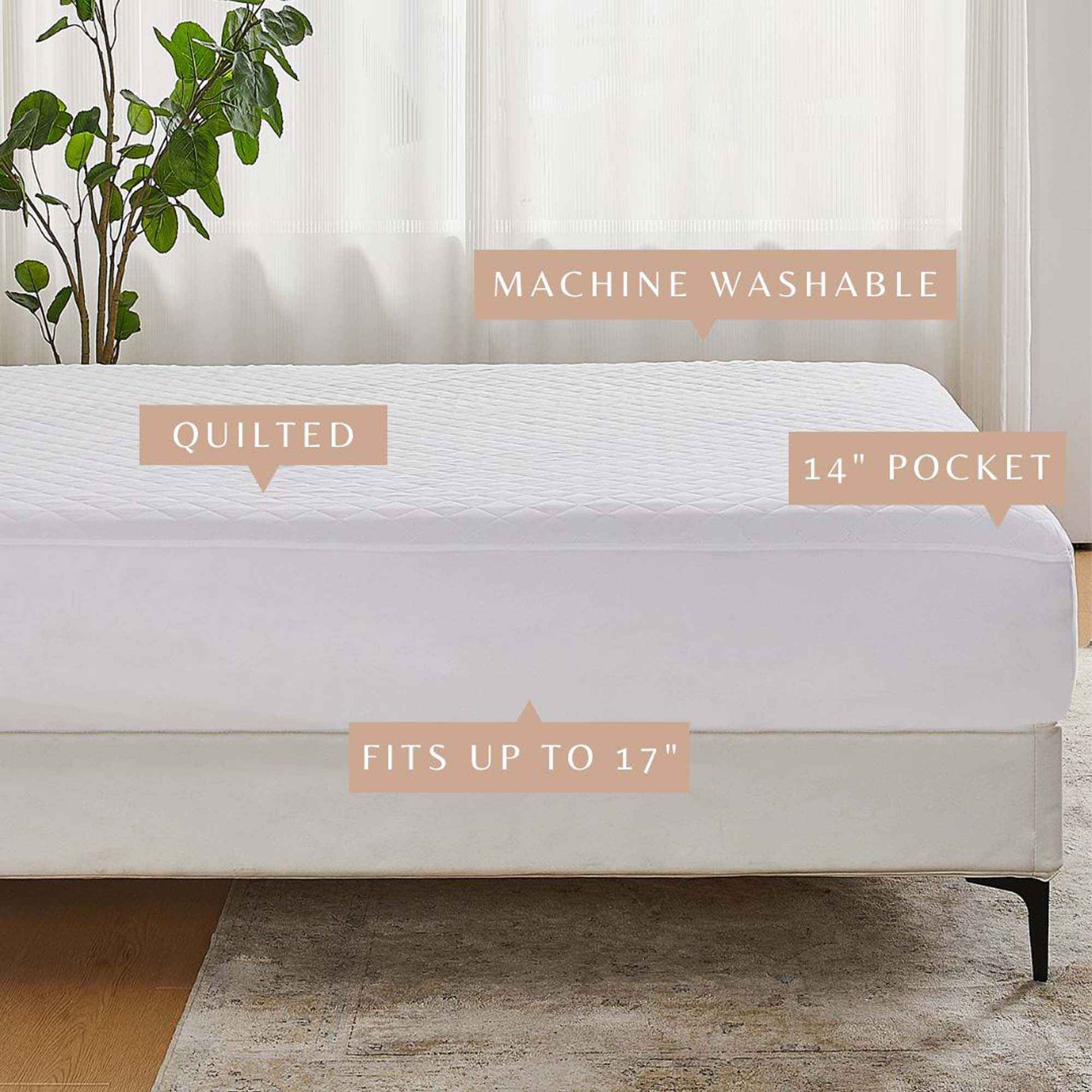 Machine Washable Quilted Mattress Pad - Wyeth Collection