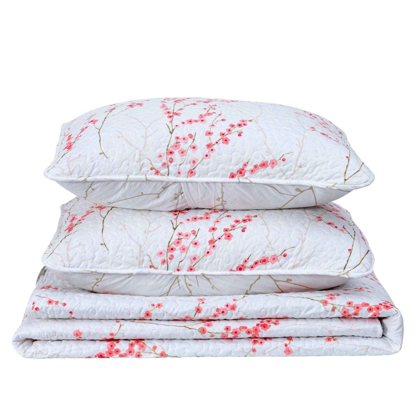 3-Piece Floral Quilt - Sakura Collection