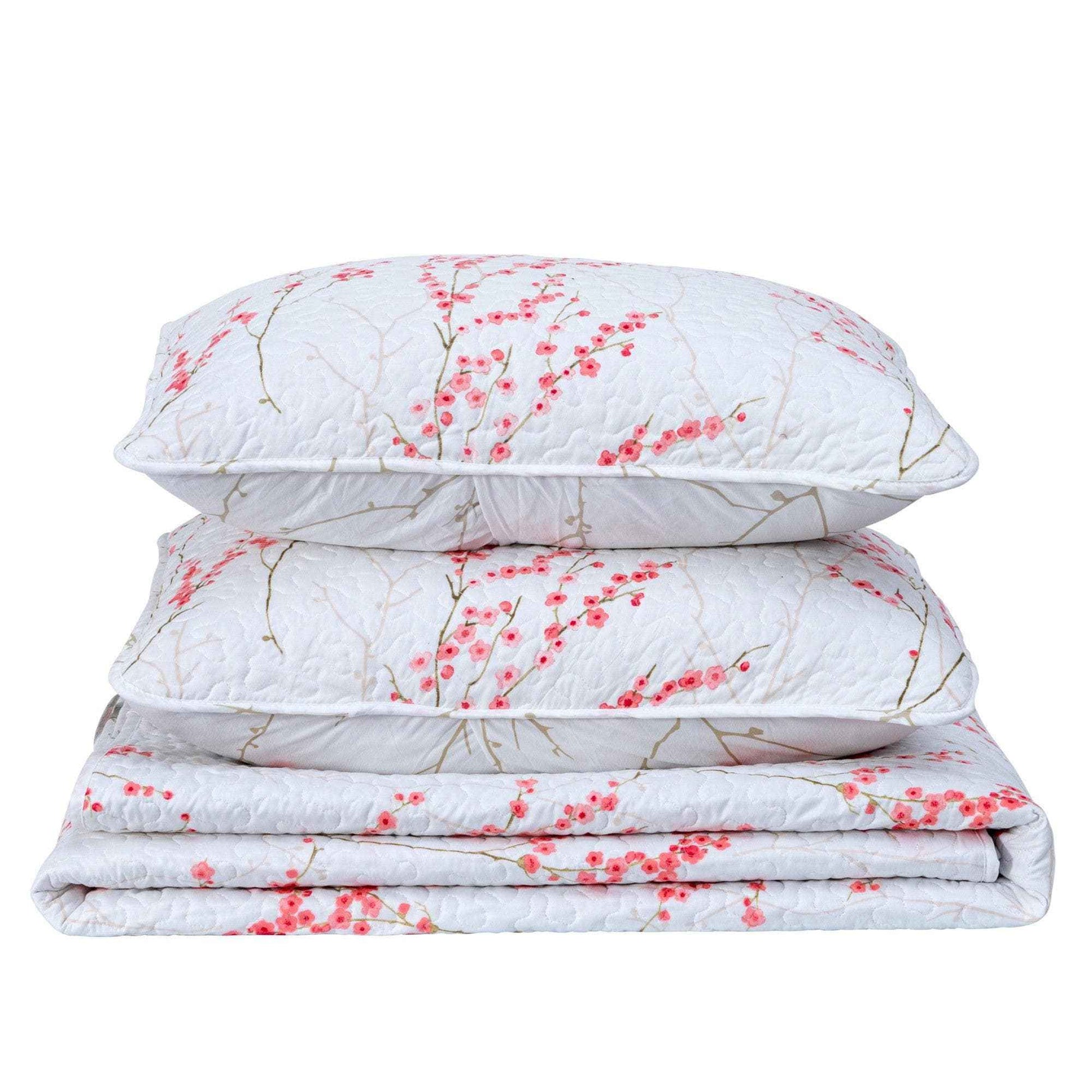 3-Piece Floral Quilt - Sakura Collection