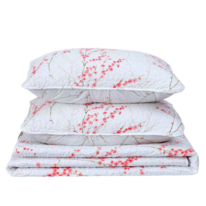 3-Piece Floral Quilt - Sakura Collection