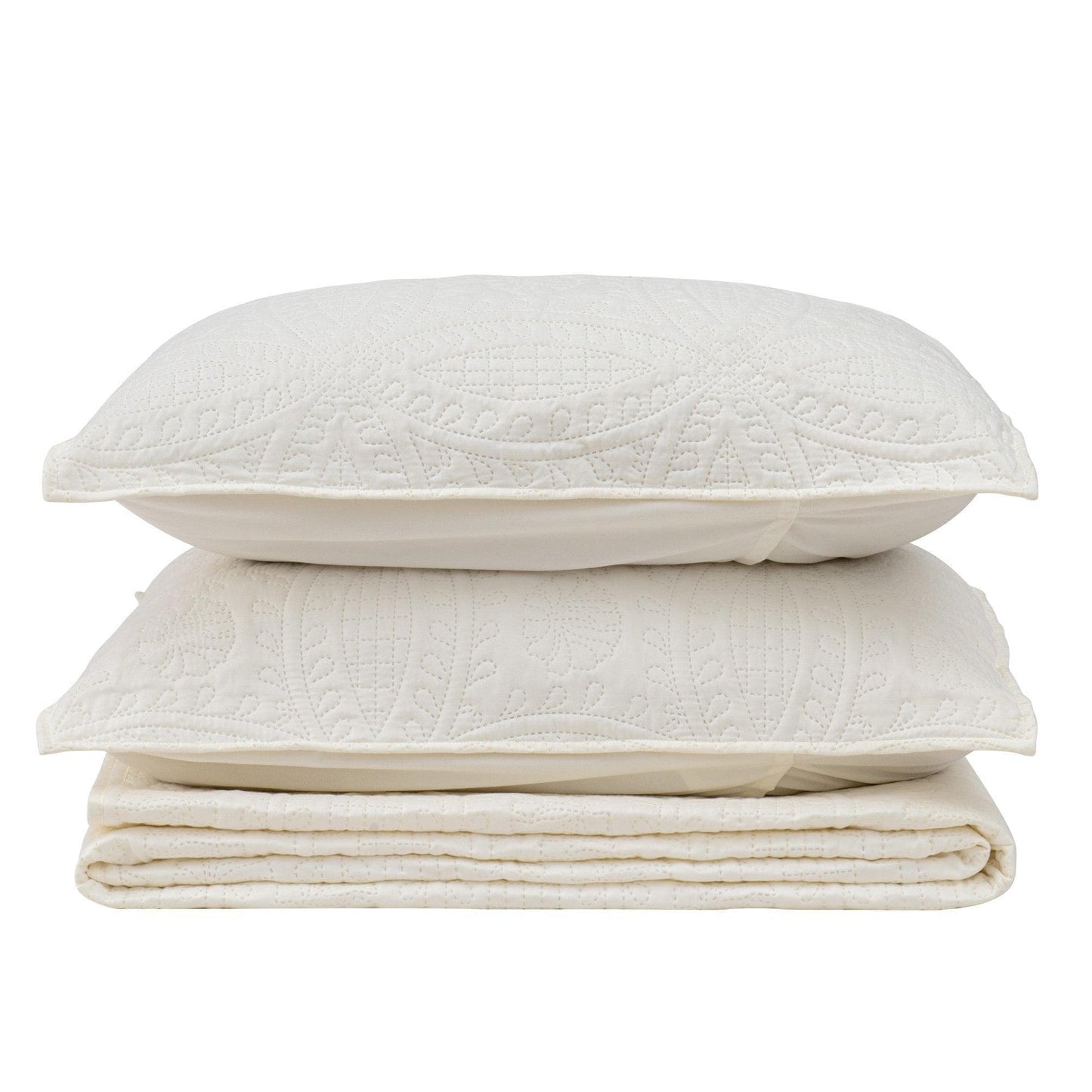 3-Piece Oversized Medallion Quilt Set - Clara Collection