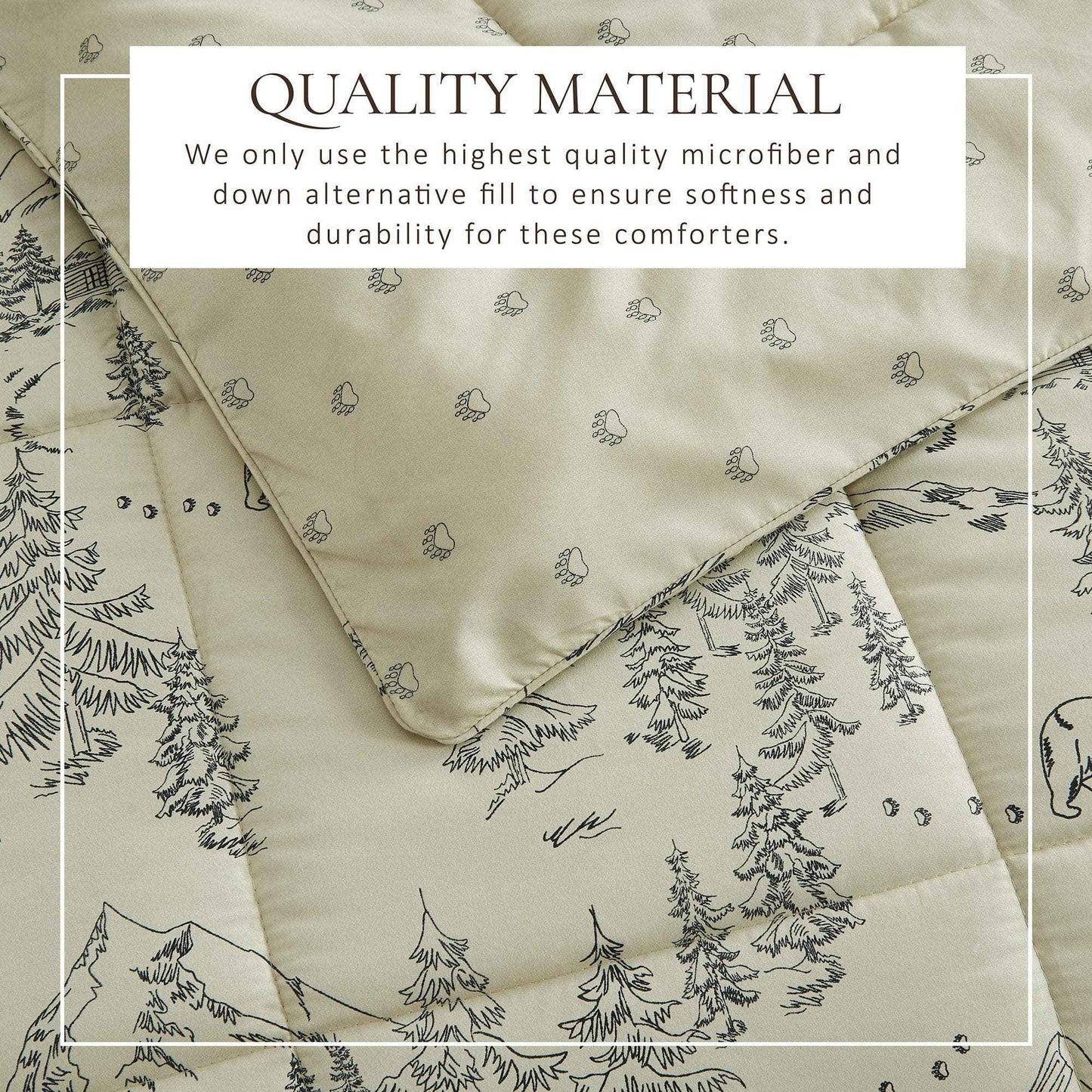 Reversible Christmas Comforter and Sham Set - Holiday / Lodge Odette Collection