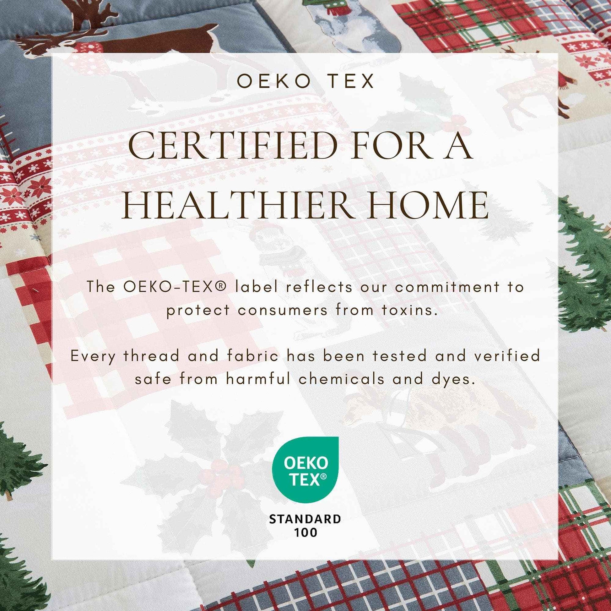 Reversible Christmas Comforter and Sham Set - Holiday / Lodge Odette Collection