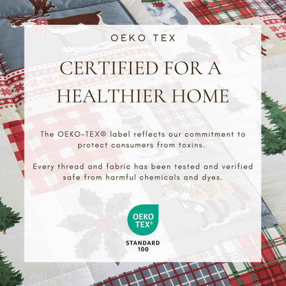 Reversible Christmas Comforter and Sham Set - Holiday / Lodge Odette Collection