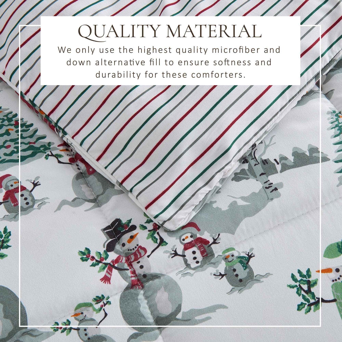 Reversible Christmas Comforter and Sham Set - Holiday / Lodge Odette Collection