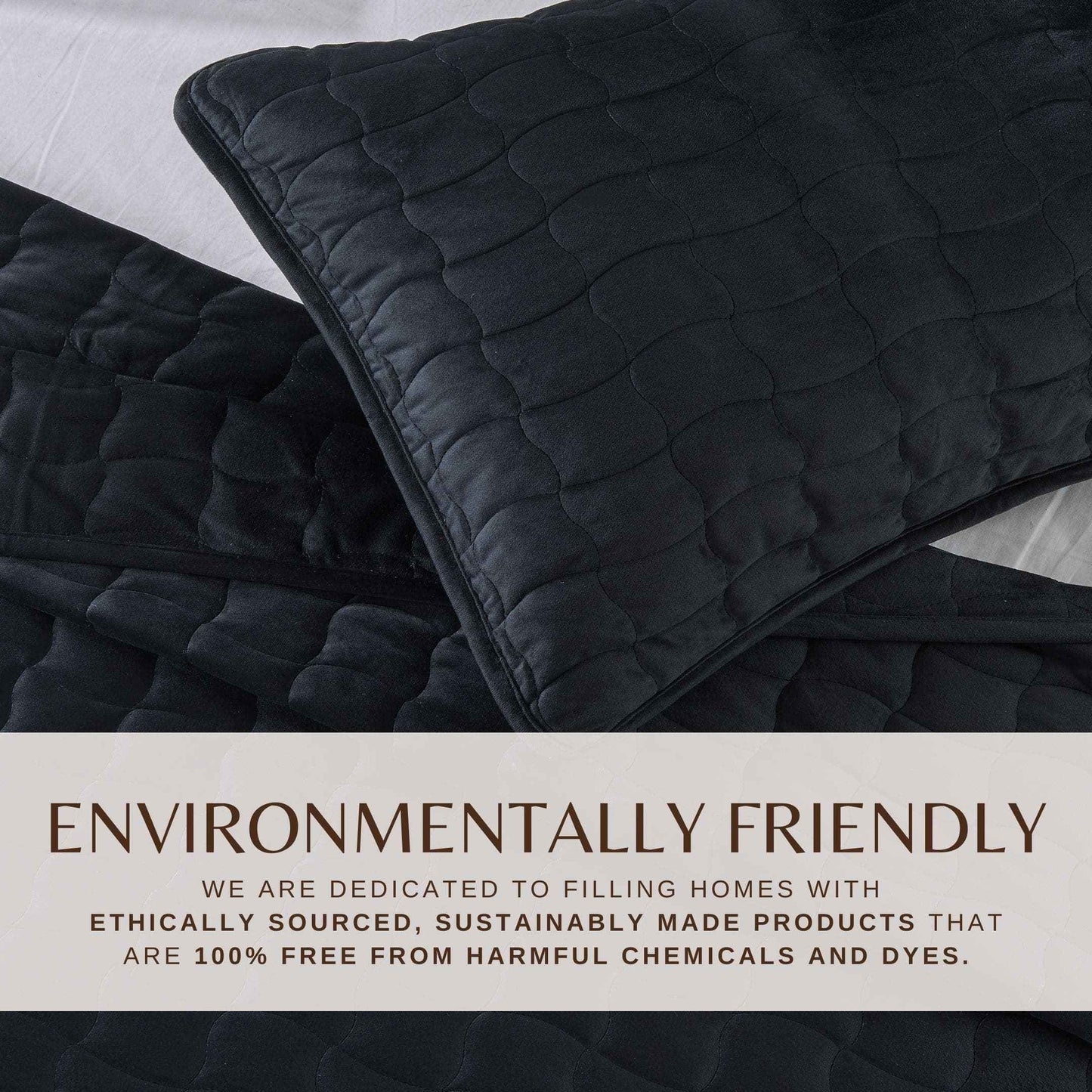 Velvet Box-Stitched Quilt Set - Vivica Collection