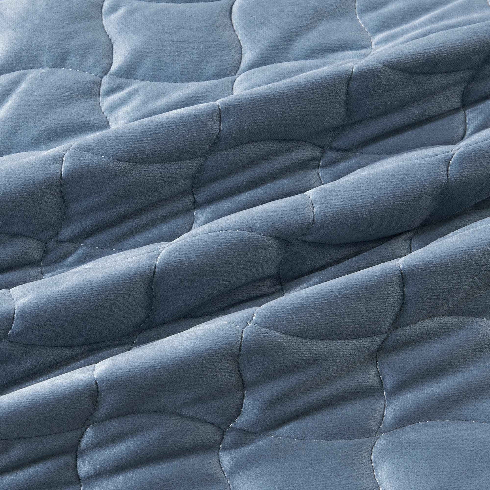 Velvet Box-Stitched Quilt Set - Vivica Collection