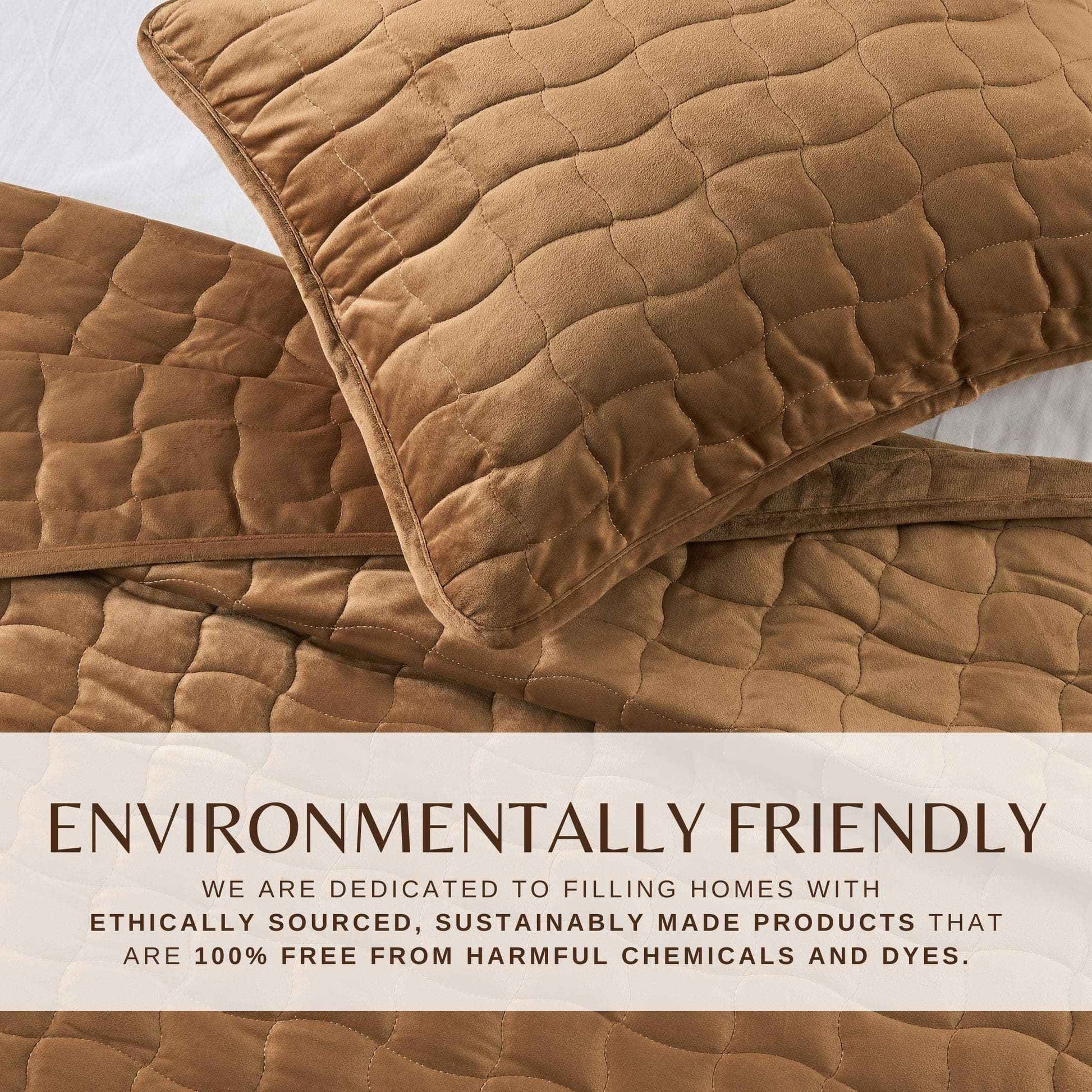 Velvet Box-Stitched Quilt Set - Vivica Collection