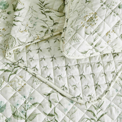 Floral Printed Microfiber Quilt Set - Glyndora Collection
