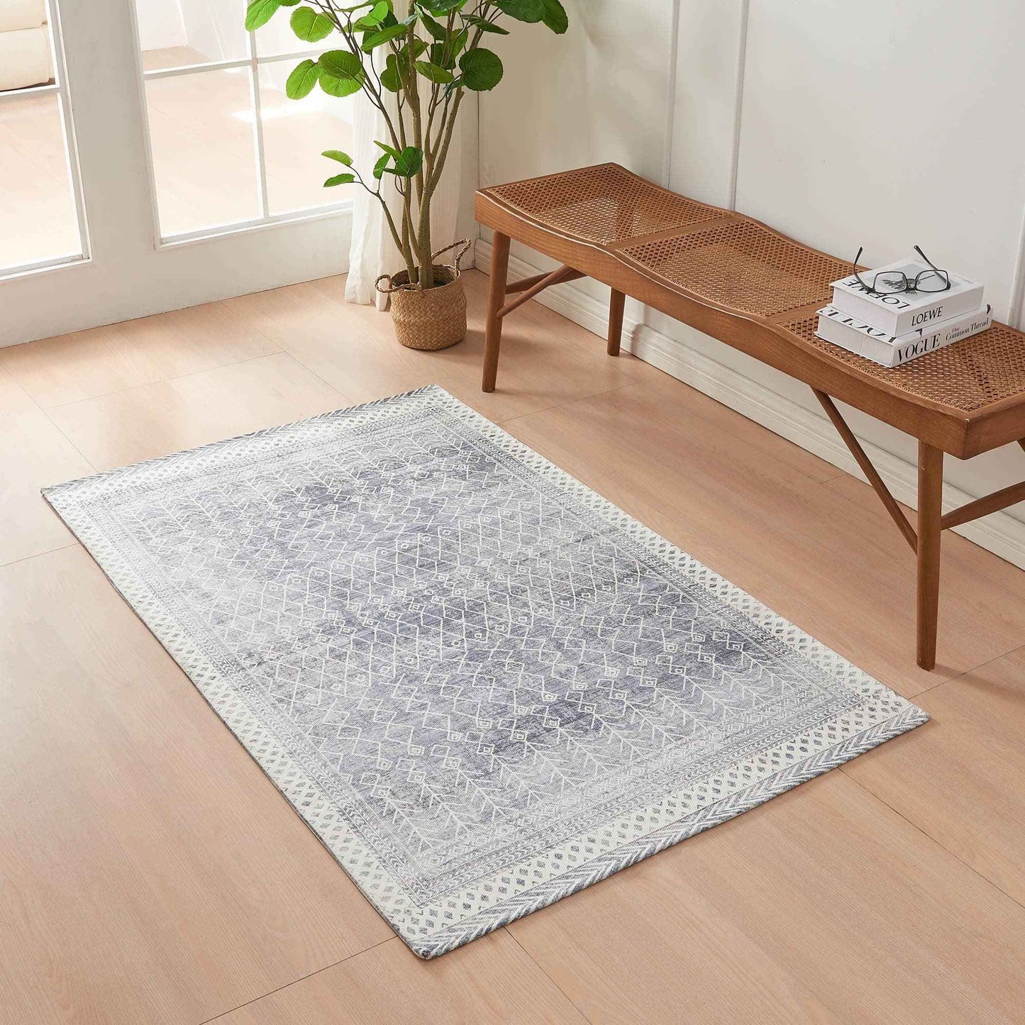 Distressed Moroccan Machine Washable Accent Area Rug 3' x 5' - Neve Collection