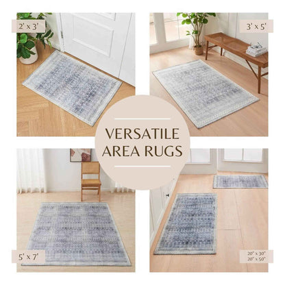 Distressed Moroccan Machine Washable Accent Area Rug 3' x 5' - Neve Collection