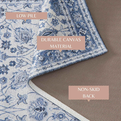 Floral Machine Washable Accent Runner 2'4" x 7' - Matra Collection
