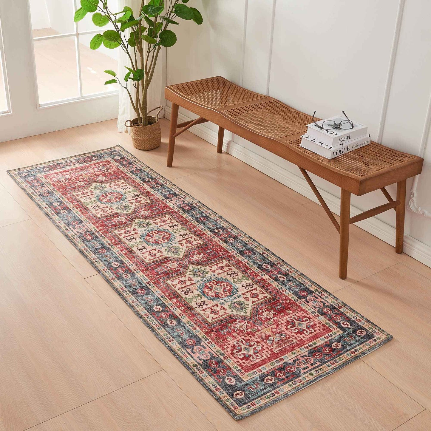 Medallion Machine Washable Accent Runner 2'4" x 7' - Nava Collection