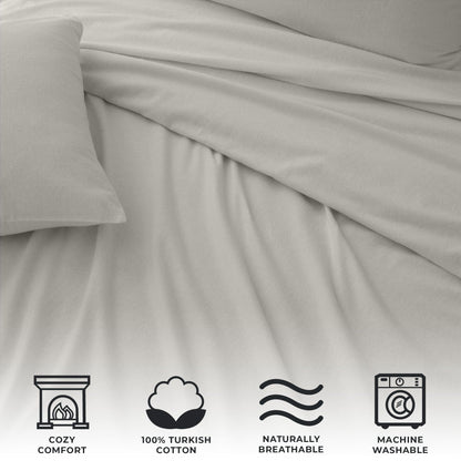 4-Piece Cotton Solid Flannel Sheet - Nordic Collection