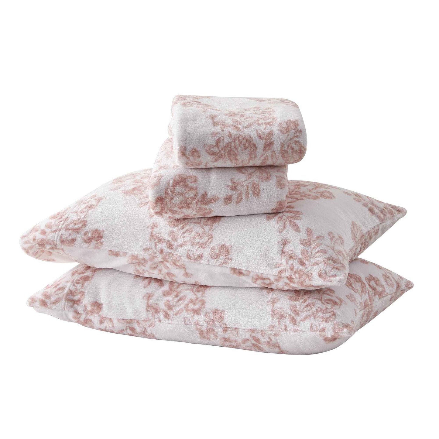 4-Piece Printed Plush Sheet - Velvet Luxe Lattice Collection