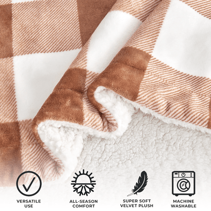 Velvet Plush Sherpa Luxury Bed Blanket - Kinsley Collection