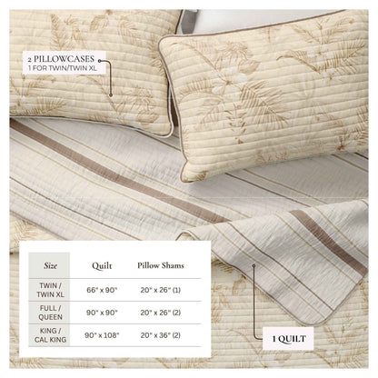 Floral Printed Cotton Quilt Set - Mendocino Collection