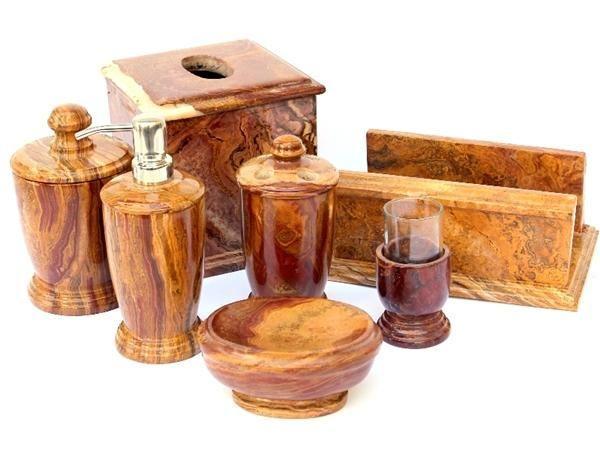 Hand Towel Holder of Multi Brown Onyx - PoshaBella