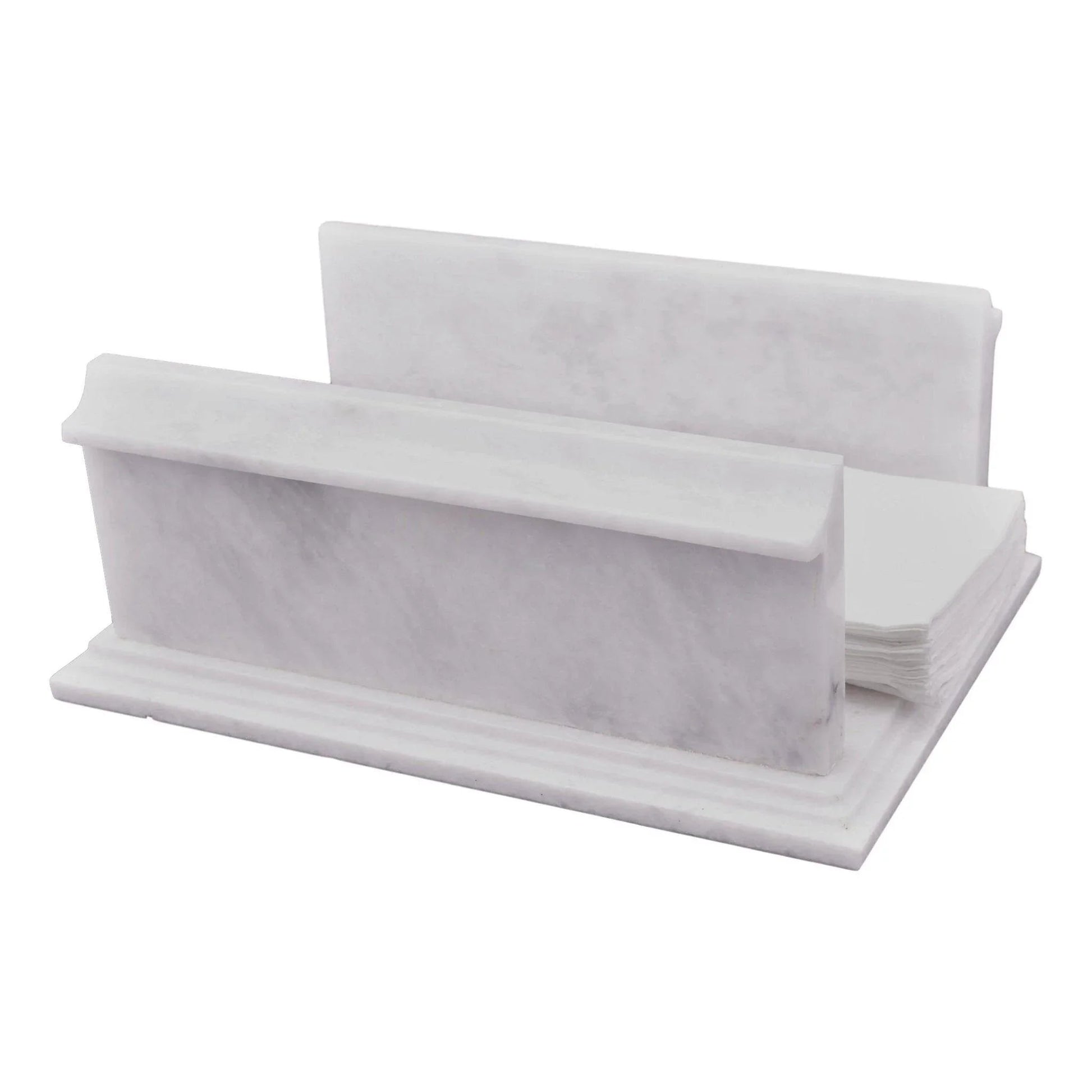 Hand Towel Holder of White Marble - PoshaBella