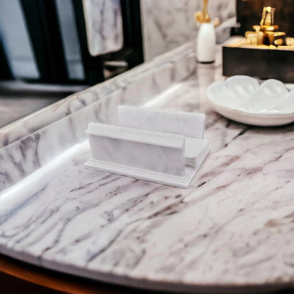 Hand Towel Holder of White Marble - PoshaBella