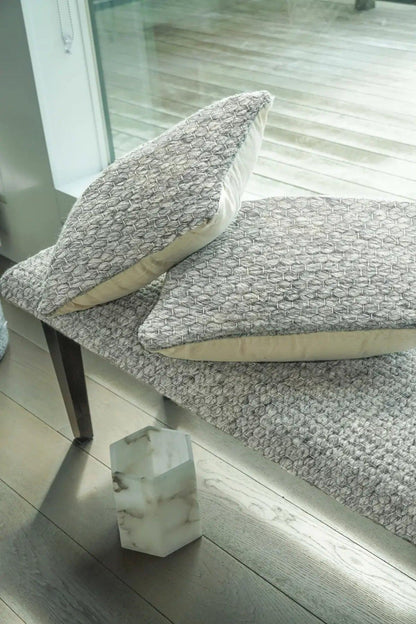 Handwoven Clean Grey Dining Room Table Bench - PoshaBella