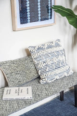 Handwoven Clean Grey Dining Room Table Bench