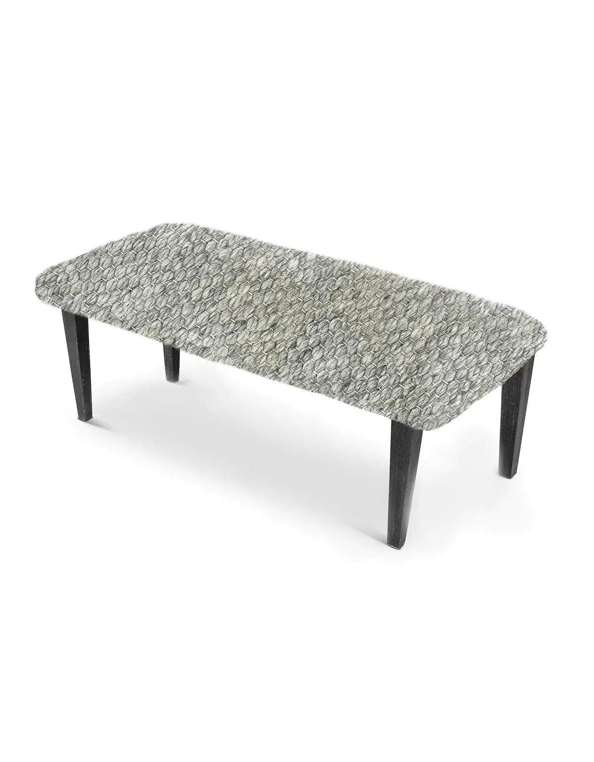 Handwoven Clean Grey Dining Room Table Bench - PoshaBella