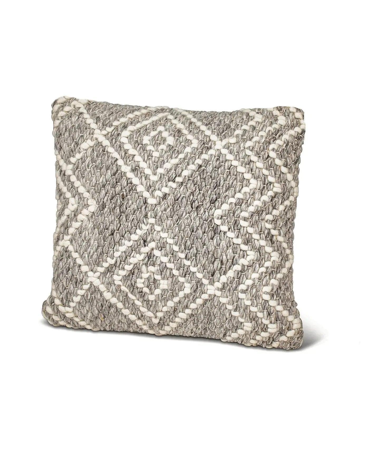 Handwoven Grey Diamond Pillow Covers - PoshaBella