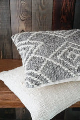 Handwoven Grey Diamond Pillow Covers