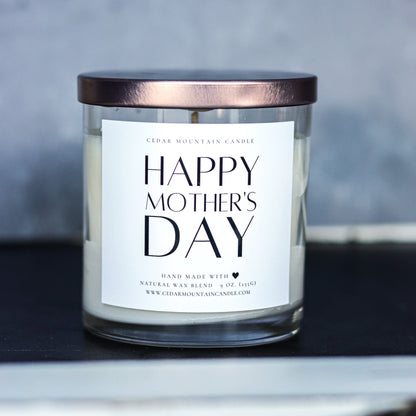 Happy Mother's Day - Mother's Day Soy Candle - 9 oz Glass Jar Candle - PoshaBella
