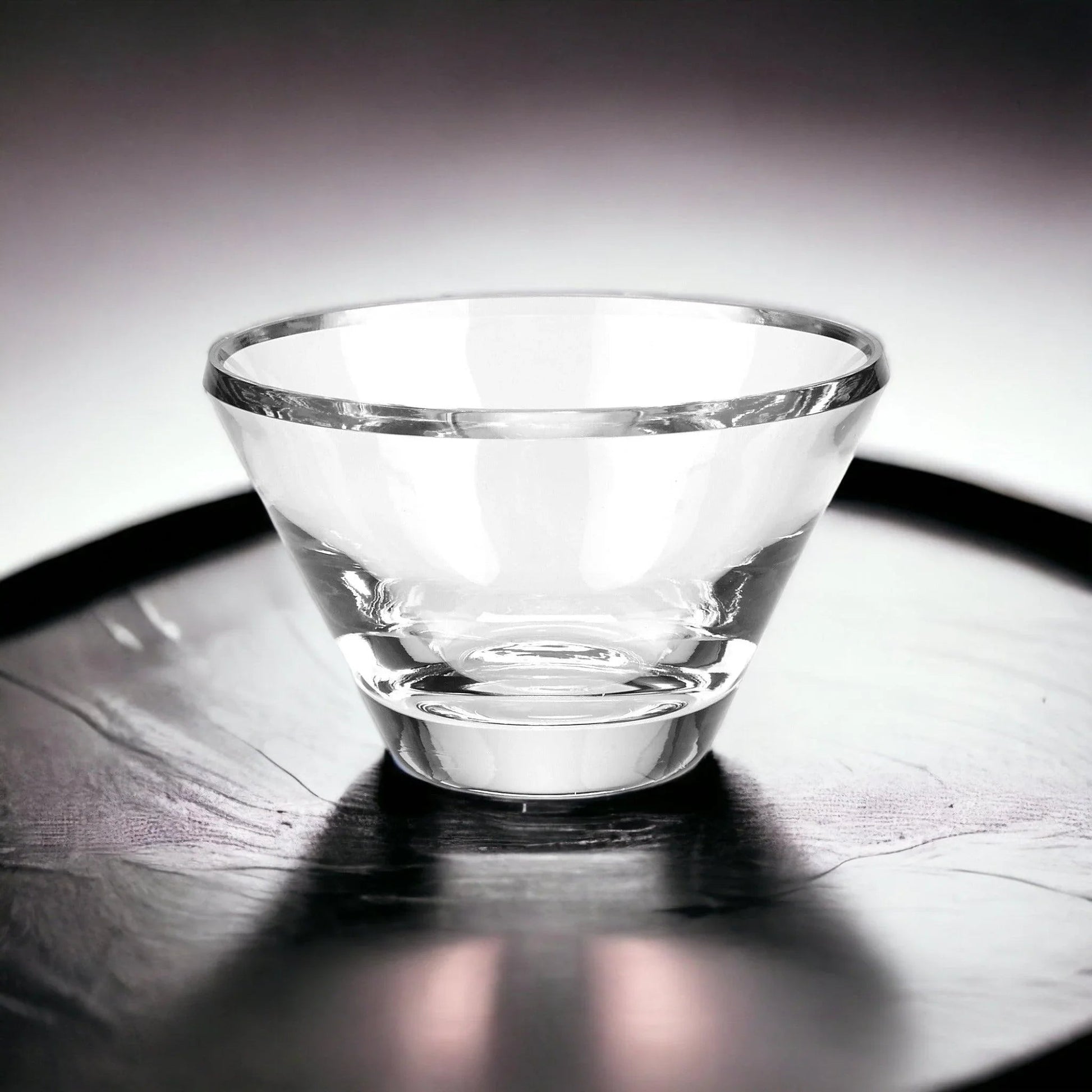 Heavy Clear Crystal 8-inch Trillian Beveled Bowl - PoshaBella