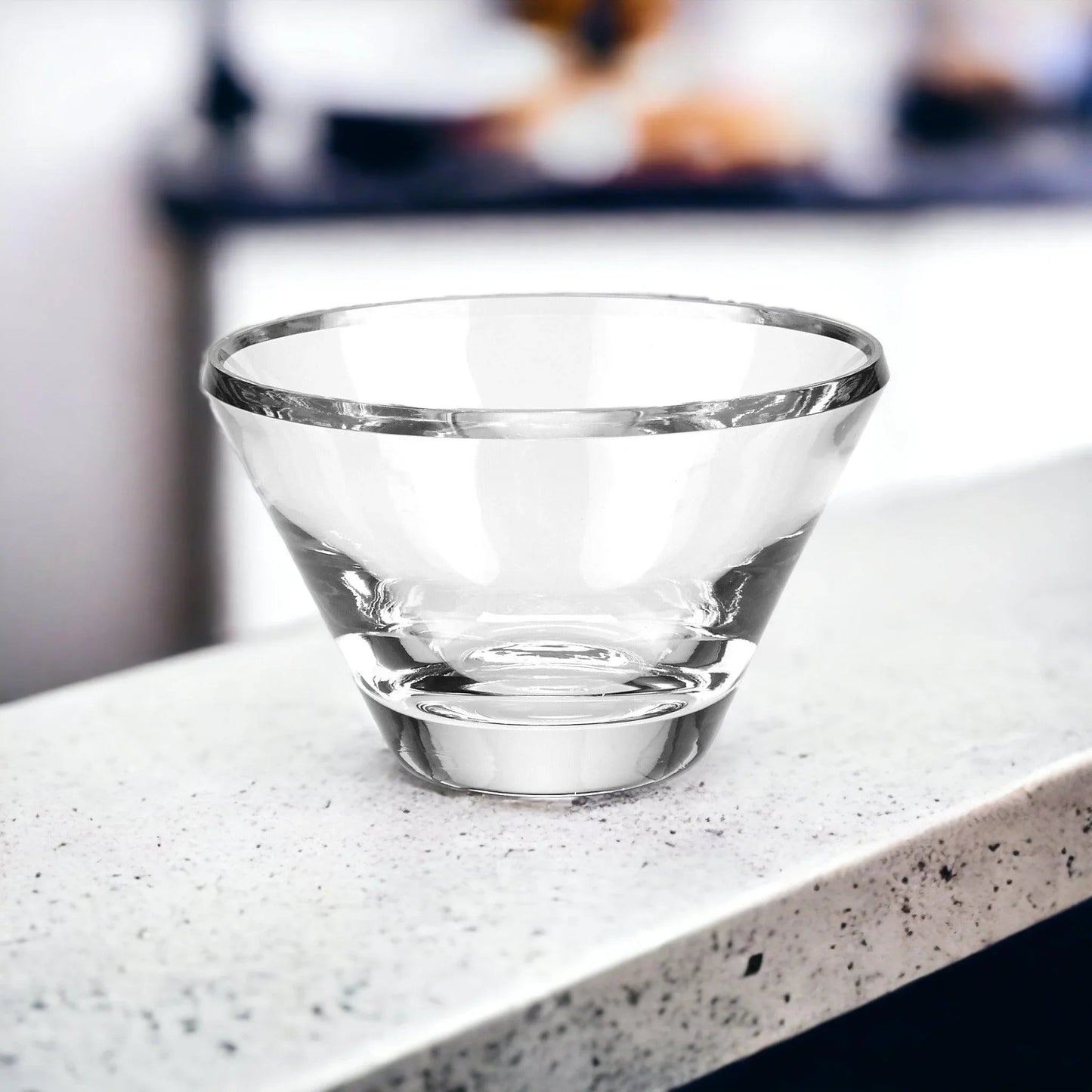 Heavy Clear Crystal 8-inch Trillian Beveled Bowl - PoshaBella