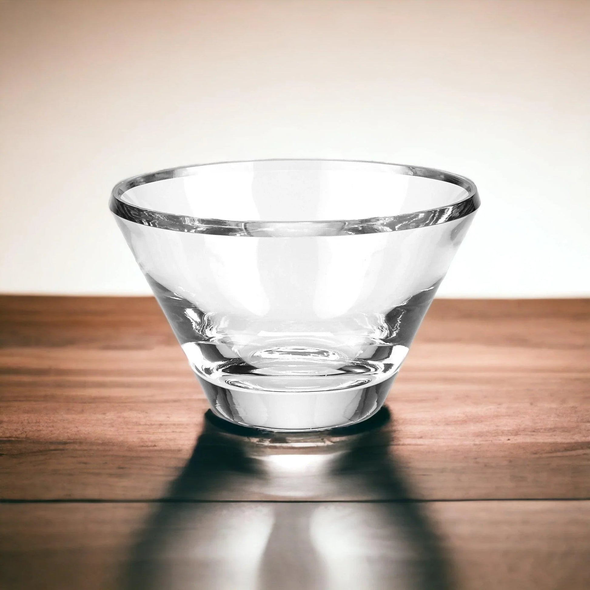 Heavy Clear Crystal 8-inch Trillian Beveled Bowl - PoshaBella