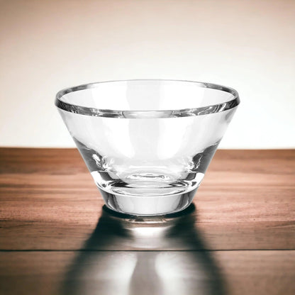 Heavy Clear Crystal 8-inch Trillian Beveled Bowl - PoshaBella