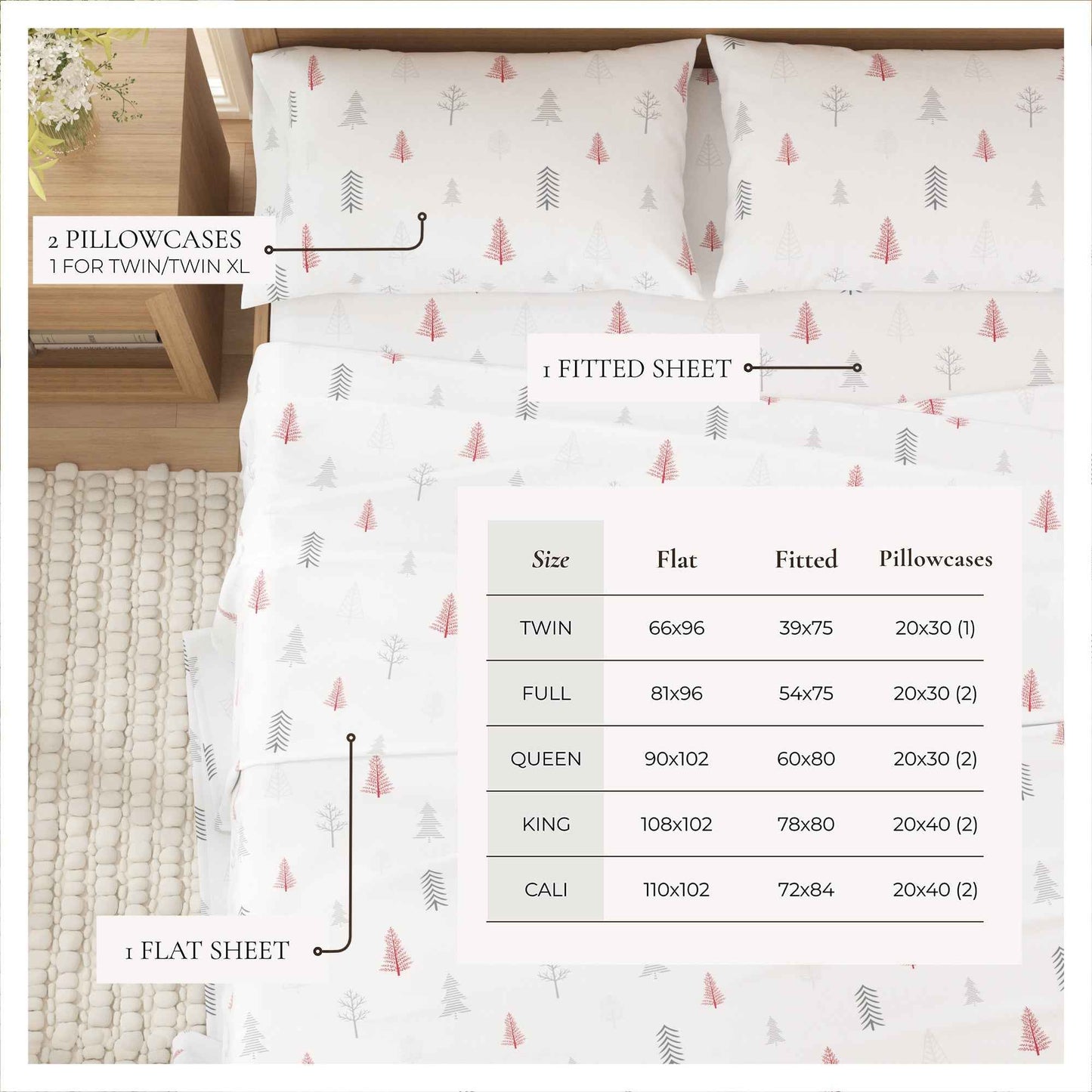 100% Turkish Cotton Flannel Sheet Sets - Boulder Collection
